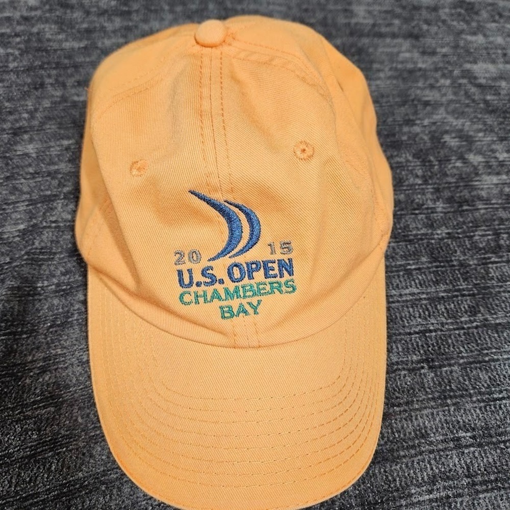 2015 U.S. Open Chambers Bay Strap Back Hat Cap Orange Golfing Golf Adjustable